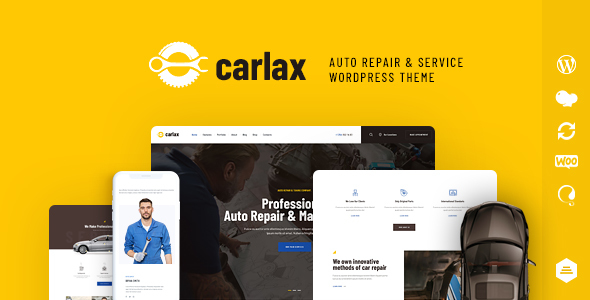 Carlax v1.0.8 – 汽车配件商店和汽车服务 WordPress 主题插图
