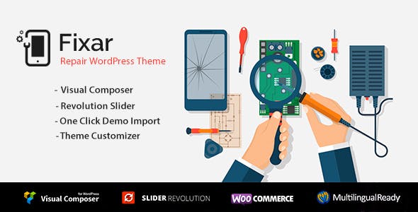 Fixar v1.4.0 – WordPress 手机和电脑维修主题插图