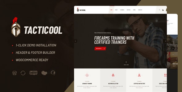Tacticool  v1.0.5 –  WordPress 射击俱乐部主题插图