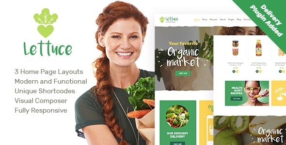 Lettuce v1.1.4 – WordPress 有机食品主题插图