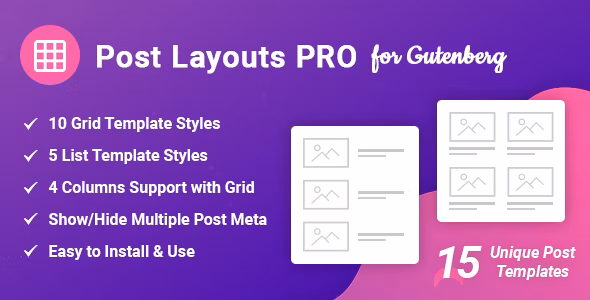 Post Layouts Pro for Gutenberg v1.0.2插图