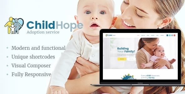 ChildHope v1.1.7 – WordPress 慈善非营利主题插图