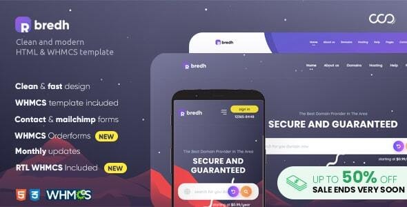 Bredh v2.0 – WHMCS 多用途虚拟主机模板插图