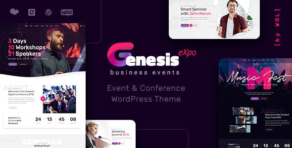 GenesisExpo v1.4.10 – WordPress 商务活动和会议主题插图