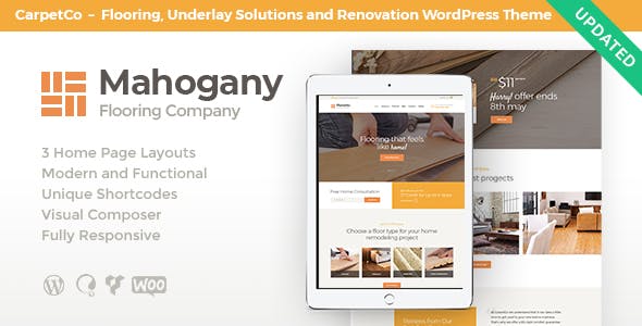 Mahogany v1.1.4 – 地板公司WordPress主题插图