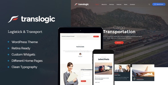 Translogic v1.2.5 - WordPress 物流运输主题插图