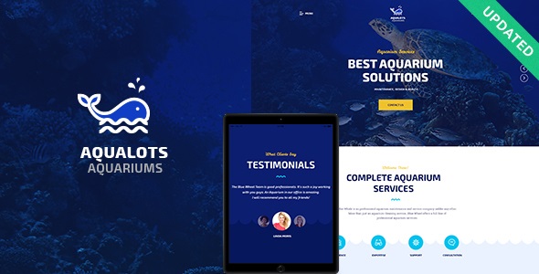 Aqualot v1.1.4 – 水族馆服务 WordPress 主题插图