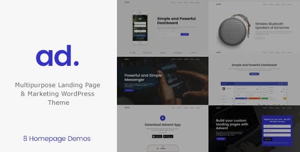 Advent v1.4.3 – 数字营销 WordPress 主题插图