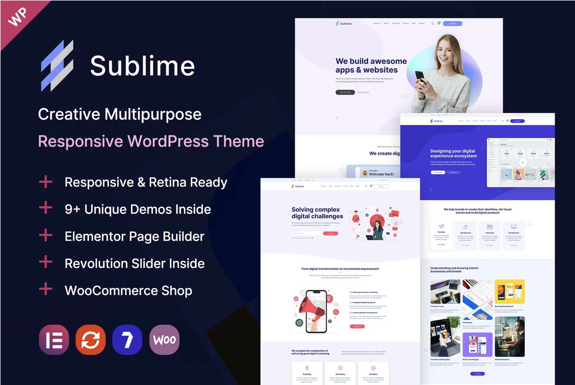 Sublime v1.5 – 创意多用途 WordPress 主题插图