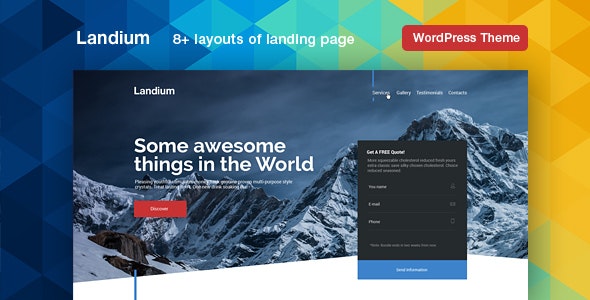 Landium v2.3.2 – WordPress 移动应用登陆页面主题插图