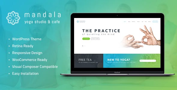 Mandala v1.2.3 – 瑜伽工作室和健康中心 WordPress 主题插图