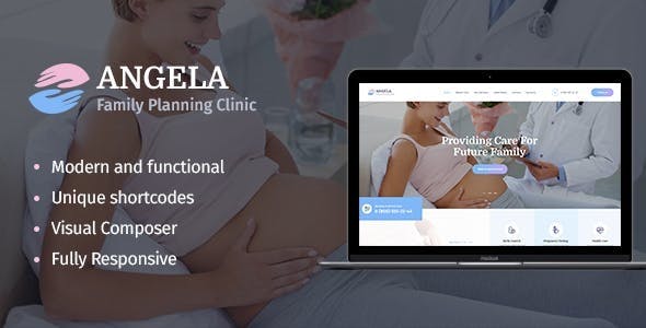 Angela v1.1.5 – 计划生育诊所 WordPress 主题插图