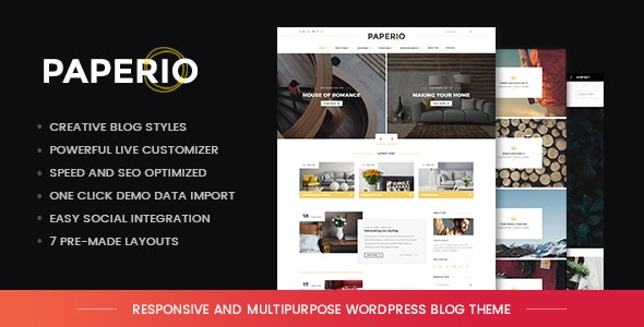 Paperio v2.6 – 响应式和多用途 WordPress 博客主题插图