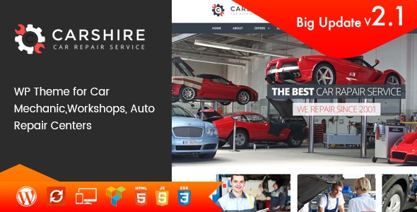 Car Shire v3.3 – WordPress汽车机械和维修主题插图