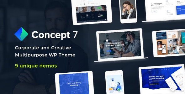 Concept Seven v1.21 – 响应式多用途 WordPress 主题插图
