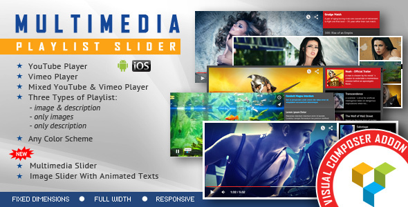 Multimedia Playlist Slider for WPBakery Page Builder v2.1 – Visual Composer Addon插图