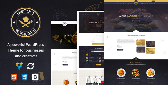 La Boom v2.7 – 美食和餐厅小酒馆 WordPress 主题插图