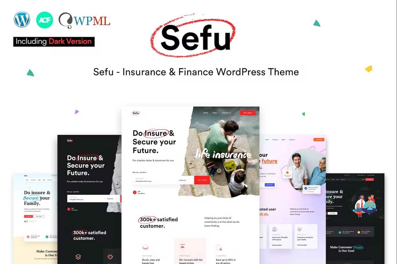 Sefu v1.0 – WordPress 保险与金融主题插图
