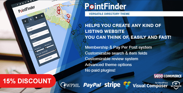 PointFinder v2.2.9 –  WordPress 目录和列出主题插图