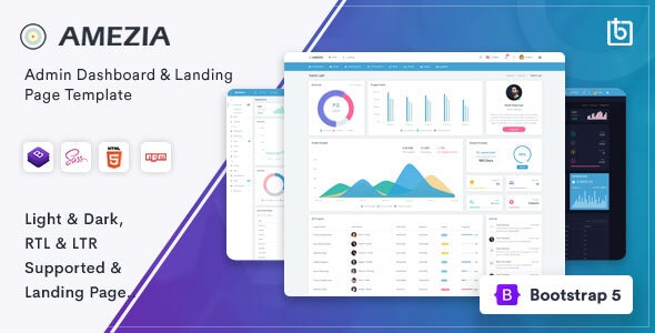 Amezia v3.0 – Bootstrap 5 管理和仪表板模板插图