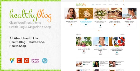 Healthy Living v1.2.6 – 带有在线商店 WordPress 主题的博客插图