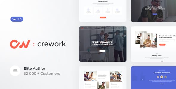 Crework v1.1.9.2 – 共享办公和创意空间 WordPress 主题插图