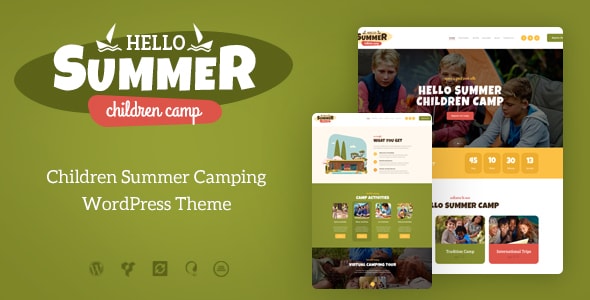 Hello Summer v1.0.11 – 一个儿童营WordPress 主题插图