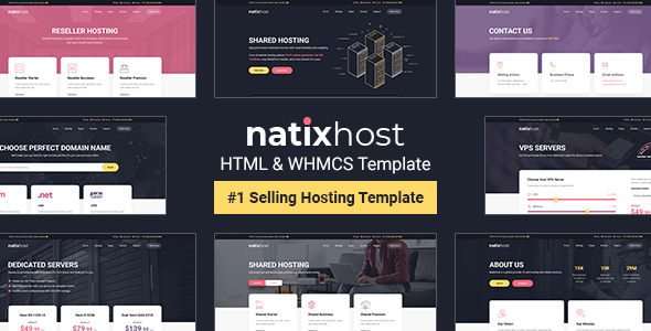 NatixHost v25 August 2022 – WHMCS & Hosting HTML Template插图