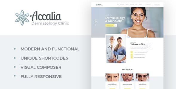 Accalia v1.4.1 – WordPress 皮肤科诊所主题插图
