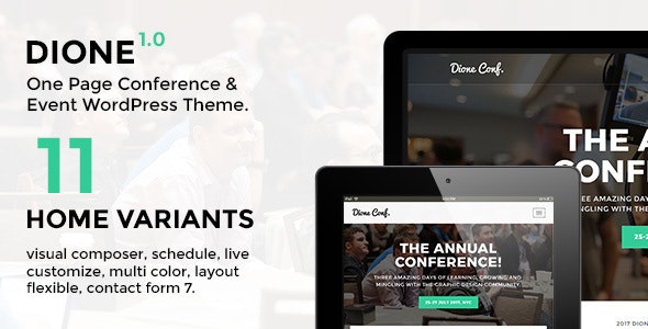 Dione v1.2.2 – WordPress 会议和活动主题插图