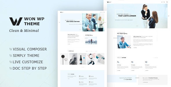 WON v1.2.2 – Creative Minimal WordPress 主题插图