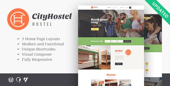 City Hostel v1.0.9 – 一款旅游和酒店预订 WordPress 主题插图
