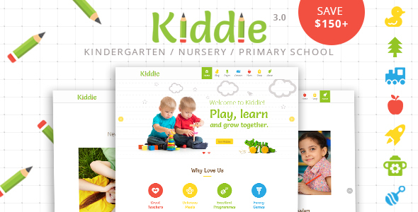 Kiddie v4.1.16 – WordPress 幼儿园主题插图