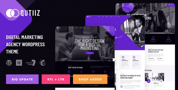 Qutiiz v1.2 – 数字营销机构 WordPress 主题插图