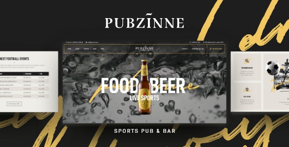 Pubzinne v1.0.4 – 体育酒吧 WordPress 主题插图