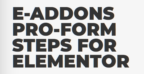 e-Pro-Form Steps – E-Addons for Elementor v3.2.0.1 core + v2.1插图