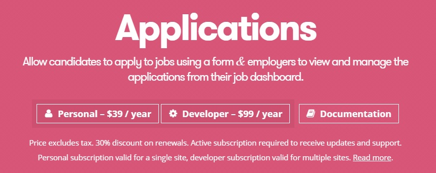 WP Job Manager Applications Add-on v2.5.4插图