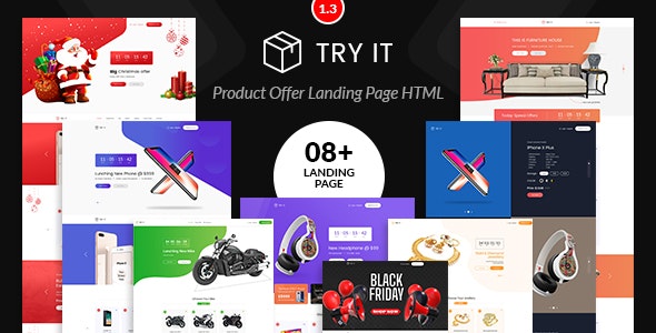 Tryit v1.3 – 产品报价登陆页面 HTML 模板插图