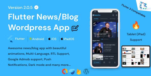 NewsPro v3.2.0 – 适用于 WordPress 的 Flutter 新闻应用插图