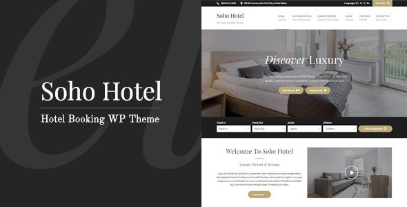 Soho Hotel Booking Calendar v4.2.1 – WordPress酒店预订日历主题插图