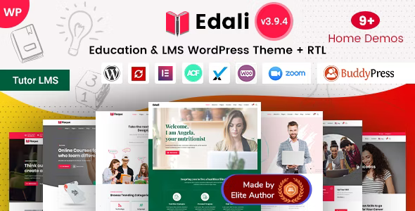 Edali v4.3 – 教育 LMS 和在线课程 WordPress 主题插图