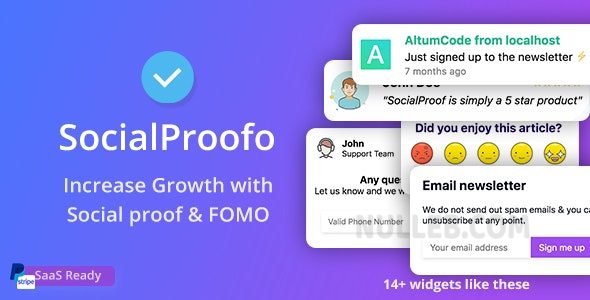 66socialproof v46.0.0（已汉化） – 社交证明和 FOMO 小部件通知 (SAAS)插图