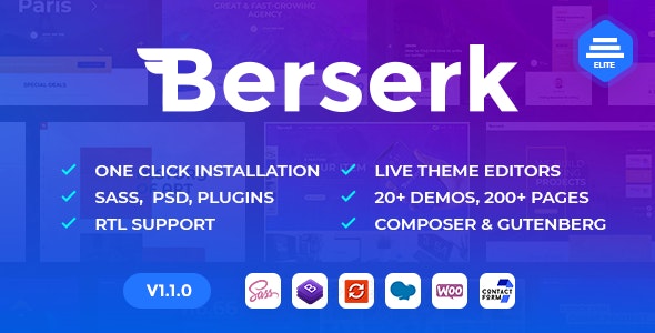 Berserk v1.2.5 – 商业组合博客企业电子商务商店 WordPress 主题插图