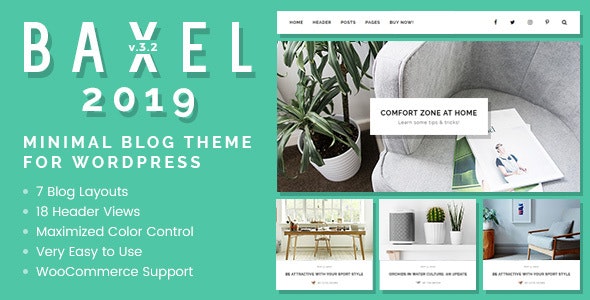 Baxel v5.0.5 – WordPress的最小博客主题插图
