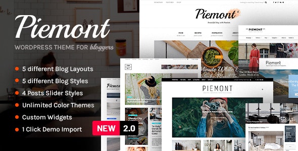 Piemont v2.3 – ravel & Lifestyle WordPress 博客主题插图