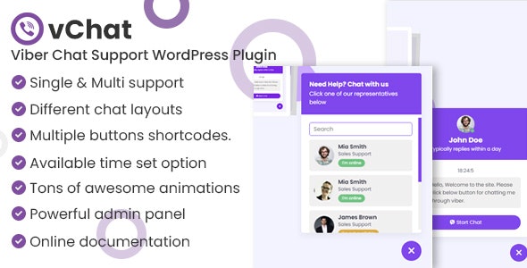 vChat v1.2.0 – Viber 聊天支持 WordPress 插件