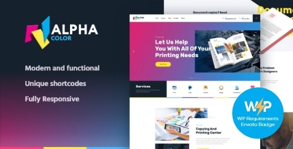AlphaColor v1.4.7 – 字体设计机构和 3D 打印服务 WordPress 主题 + Elementor