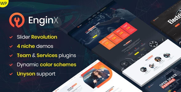 EnginX v1.4.0 – WordPress 汽车维修服务主题插图