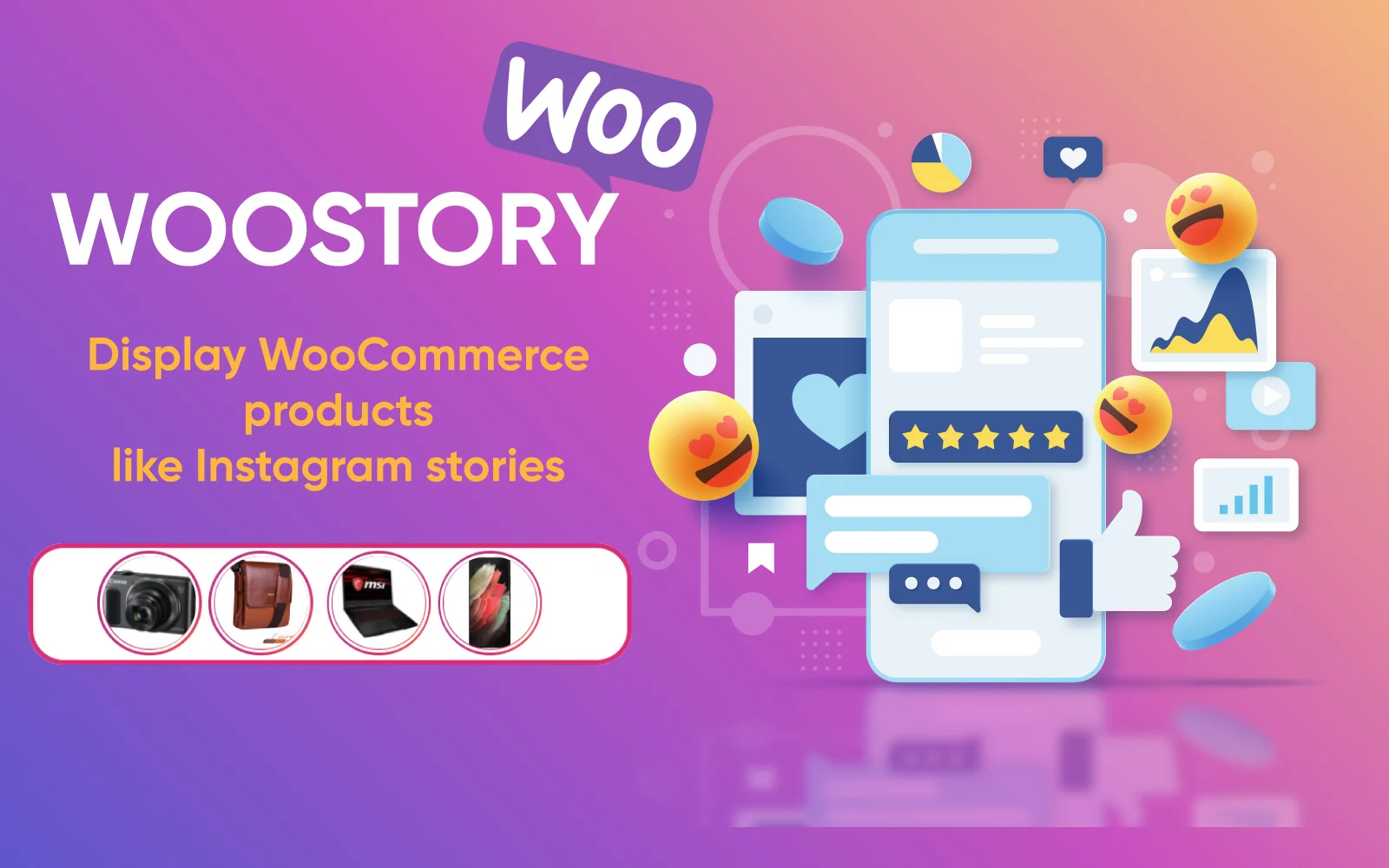 WOOSTORY v1.0.0 – 类似 Instagram 的 WooCommerce 产品故事 WordPress 插件插图