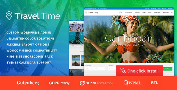 Travel Time v1.3.6 – 旅游酒店WordPress主题插图